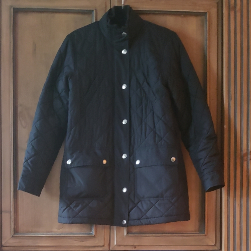 Ralph Lauren Black Women’s Quilted Jacket With Belt S/M